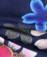 参列振袖[今田美桜]濃紺に源氏車とピンクの桜、青いキューブ[身長157cmまで]No.1007